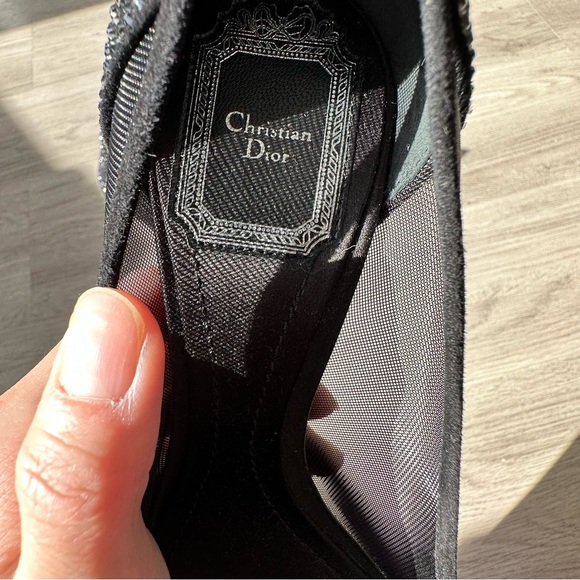 NEW Christian Dior Black Diamante Beaded and Mesh Pumps in sz 37 - Picture 5 of 10